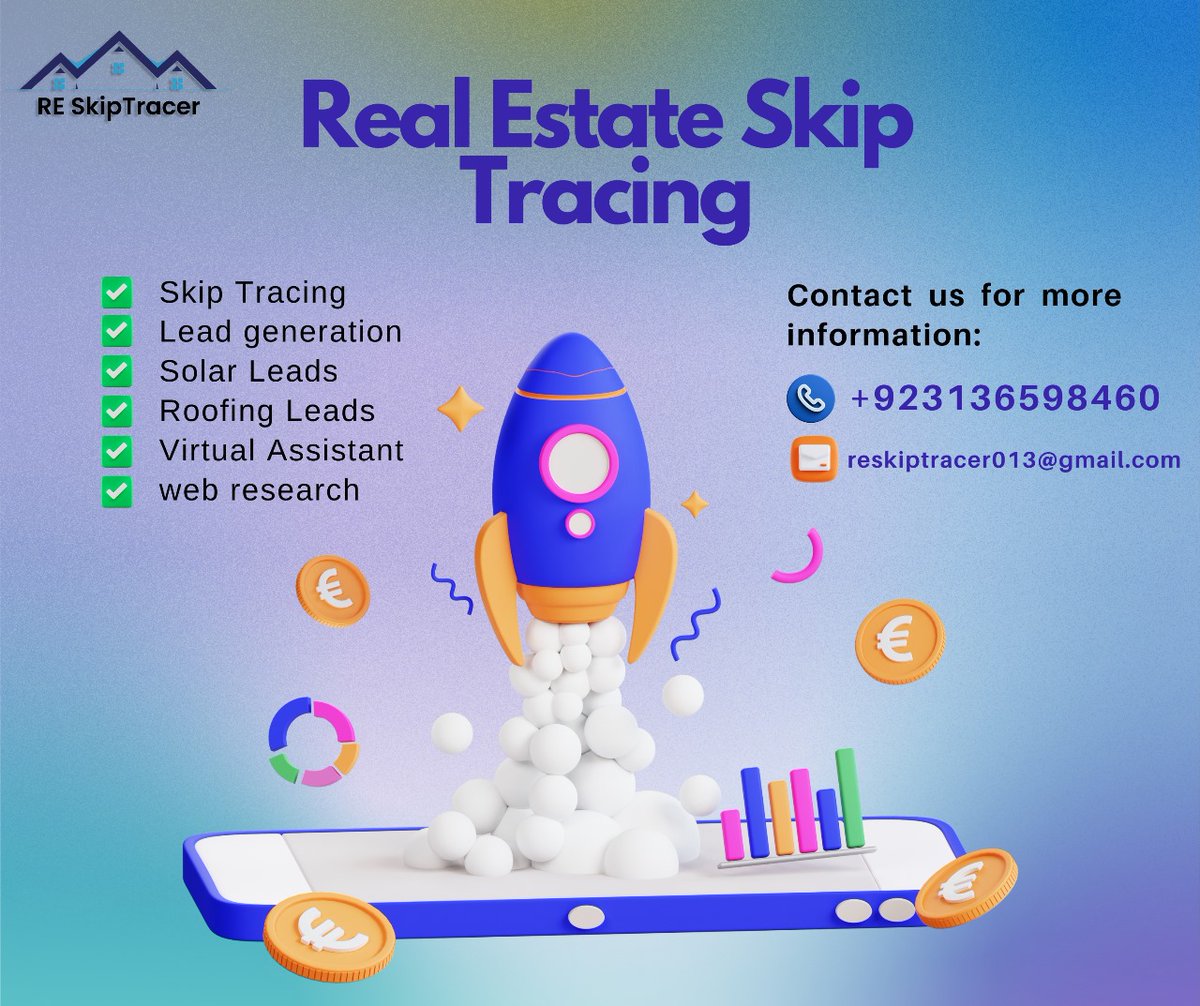 Your ALL-IN-ONE growth partner is here! 🤝
​Get accurate data + operational help:
​🎯 Skip Tracing
​🏠 Cash Buyers / Soh Buyers
​☀️ Solar Leads
​💻 Virtual Assistant &amp; Web Research
​💯 100% Trusted. Let's talk growth. DM or email us!
​#RealEstate #SkipTrace #LeadGeneration #solar