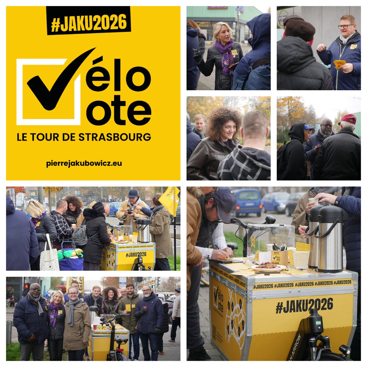 🟨 ÉTAPE 1 du Tour de #Strasbourg du #VéloVote ce samedi à #Hautepierre 🗳️

Vous avez été très nombreux à glisser un bulletin dans l’urne du Vélo’vote pour choisir vos meilleures idées pour Strasbourg ! Merci 🫶

Pour voter ou nous rejoindre 👉🏻 pierrejakubowicz.eu/lancement-du-v… 

#jaku2026