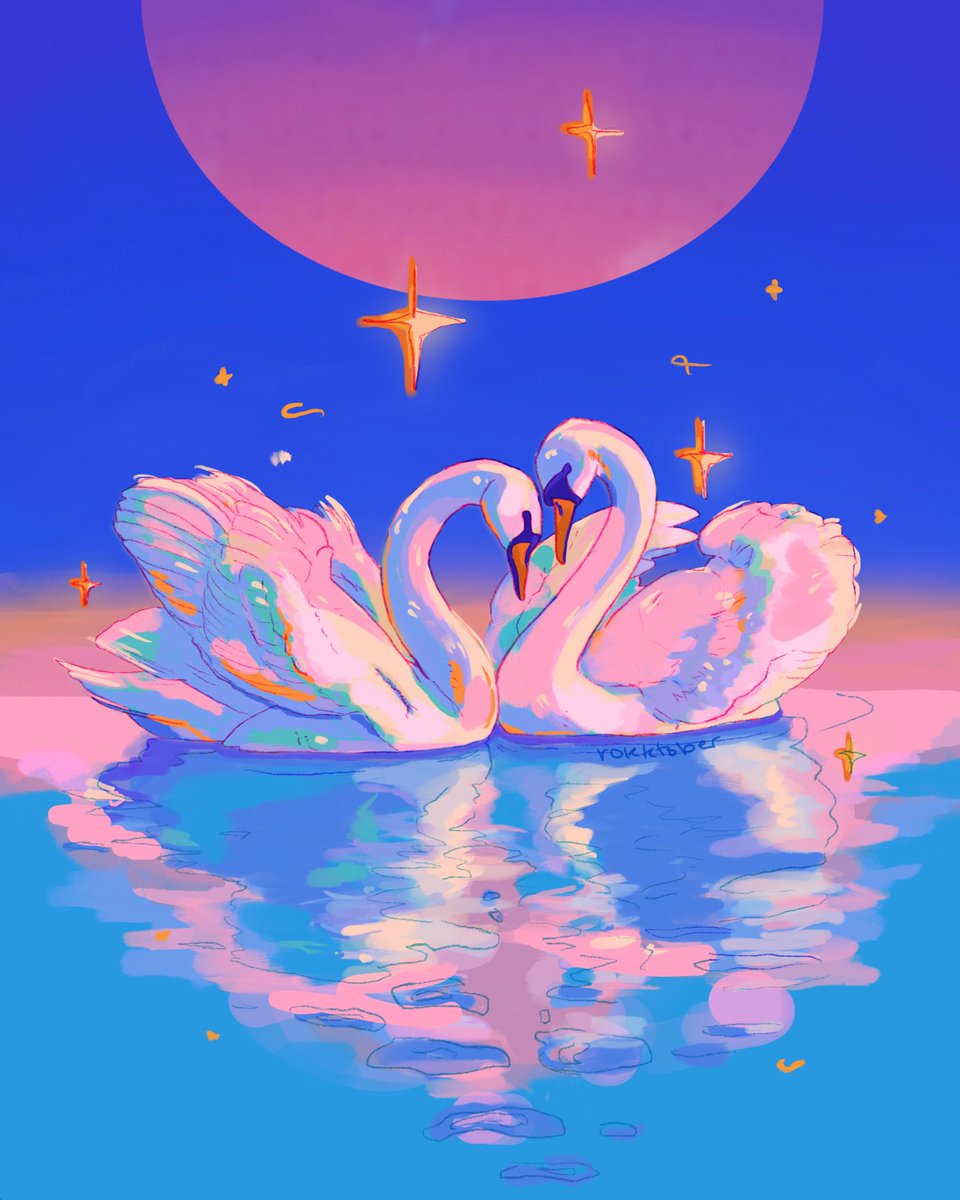an old swan painting 🦢