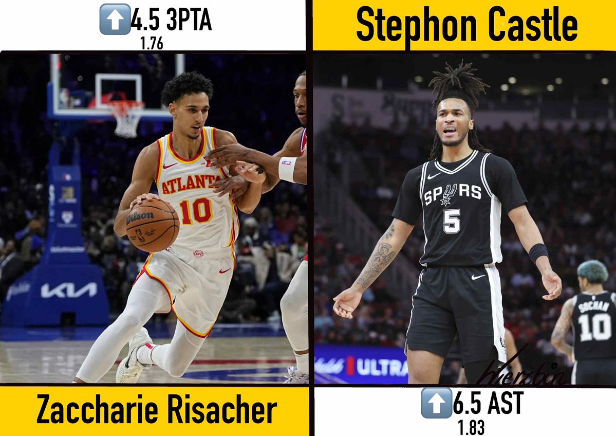 👥DUBEL NBA🏀

🎥: superbet.onelink.me/Tegf/l11ks3bq

💸50PLN freebet dla obserwującego który 💖 polubi posta jeżeli kupon będzie wygrany✅

1️⃣Castle ⬆️6.5 AST - 1.83 
2️⃣Risacher ⬆️4.5 3PTA - 1.76 

⬇️ANALIZA⬇️

1️⃣Castle ⬆️6.5 AST - 1.83 

Nieobecność Harpera oraz obecność Foxa