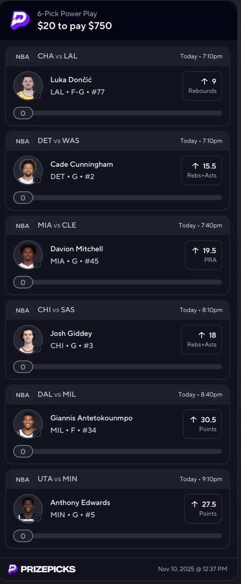 HimothyTalks's tweet photo. Squeezing this last slip in🫡

We cashed out a 40x yesterday 🤑 lets bang and do it again. 
My Main slip for tomorrow is posted on my page!!! Lets bang ✅✅
#PrizePicksNBA #GamblingX #nba https://t.co/JFxLkwPBFl