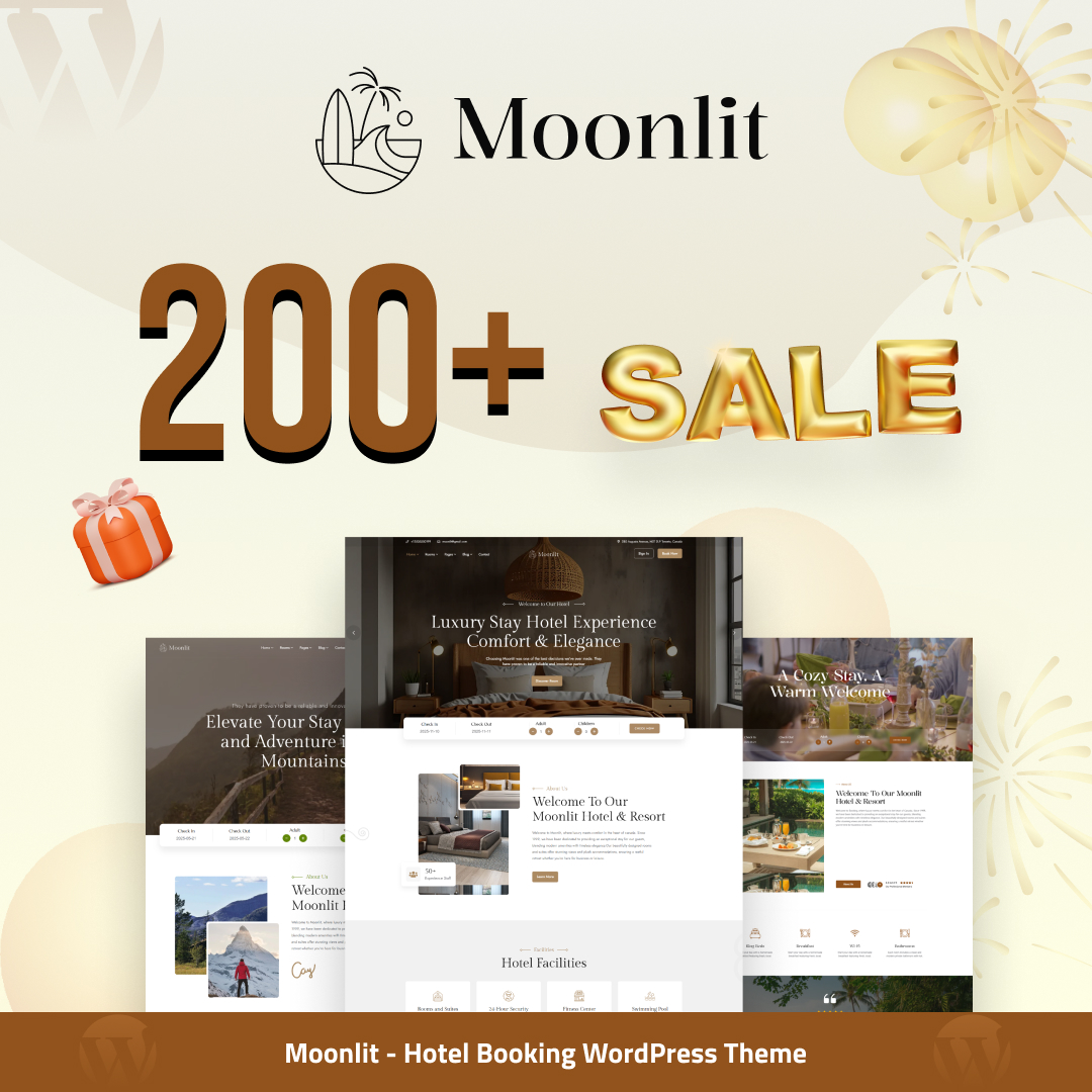 ReactTheme's tweet image. 🌙 Big news!
 Moonlit – Hotel Booking WordPress Theme just hit 200+ sales on ThemeForest!

Thanks to everyone who supported us ❤️

#WordPress #HotelBooking #ThemeForest