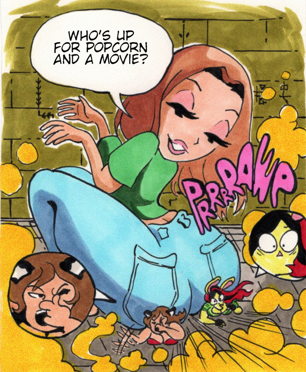 (Commission) Based on a scene of the Billy and Mandy/ Evil Con Carne character Major Doctor Ghastly is grown by enlargement ray, the commissioner's OCs Amanda and Nina  are crushed and farted on by a giantly enhanced Reysia