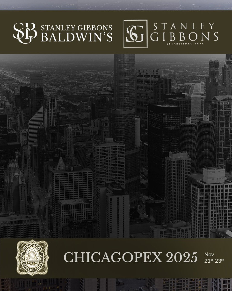 Our next international event is CHICAGOPEX! This year's 2025 event will be Nov. 21-23 at the Westin Chicago Northwest, 400 Park Boulevard, Itasca, IL 60143 and marks the 139th year running! We look forward to seeing you there.

#Chicago #GBstamps #Philately