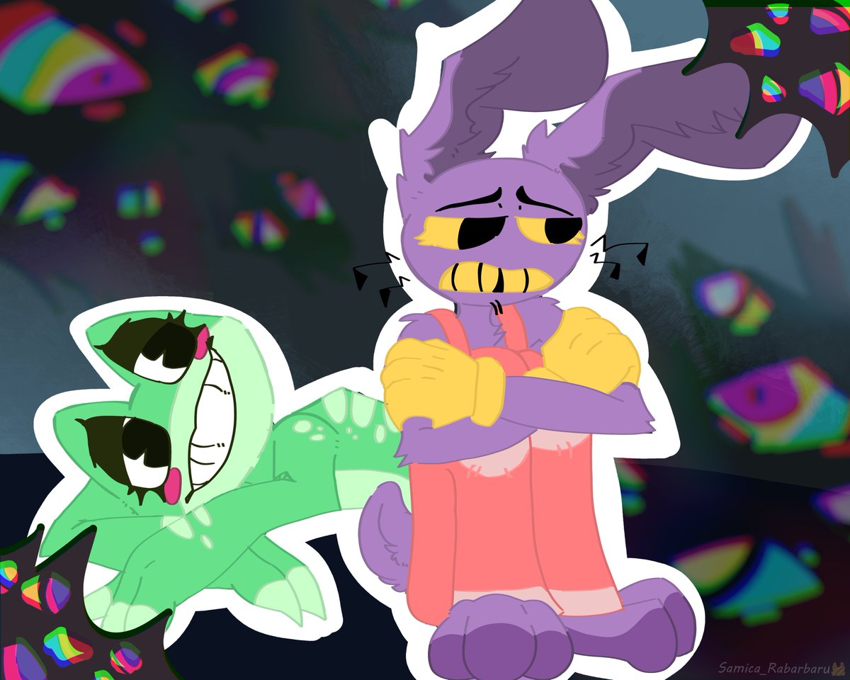 Samica_R's tweet image. &quot;no offense but I always thought you would be next&quot;

coming back from the dead 

#TADC #tadcjax #ribbit #TheAmazingDigitalCircus