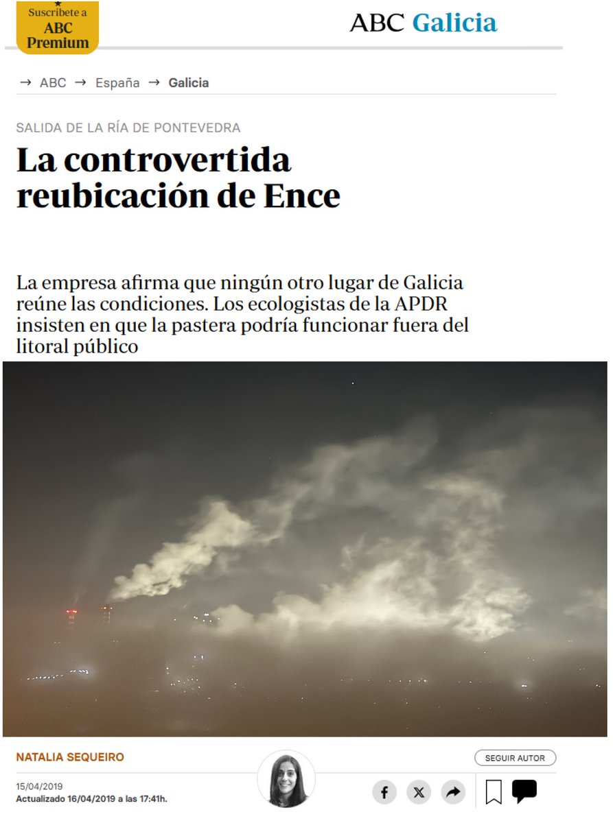 "La empresa afirma que ningún otro lugar de Galicia reúne las condiciones". #Hemeroteca #NinEnceNaRíaNinAltriNaUlloa #celulosasfóra #AltriNon #EnceFóraDaRía #greenwashing