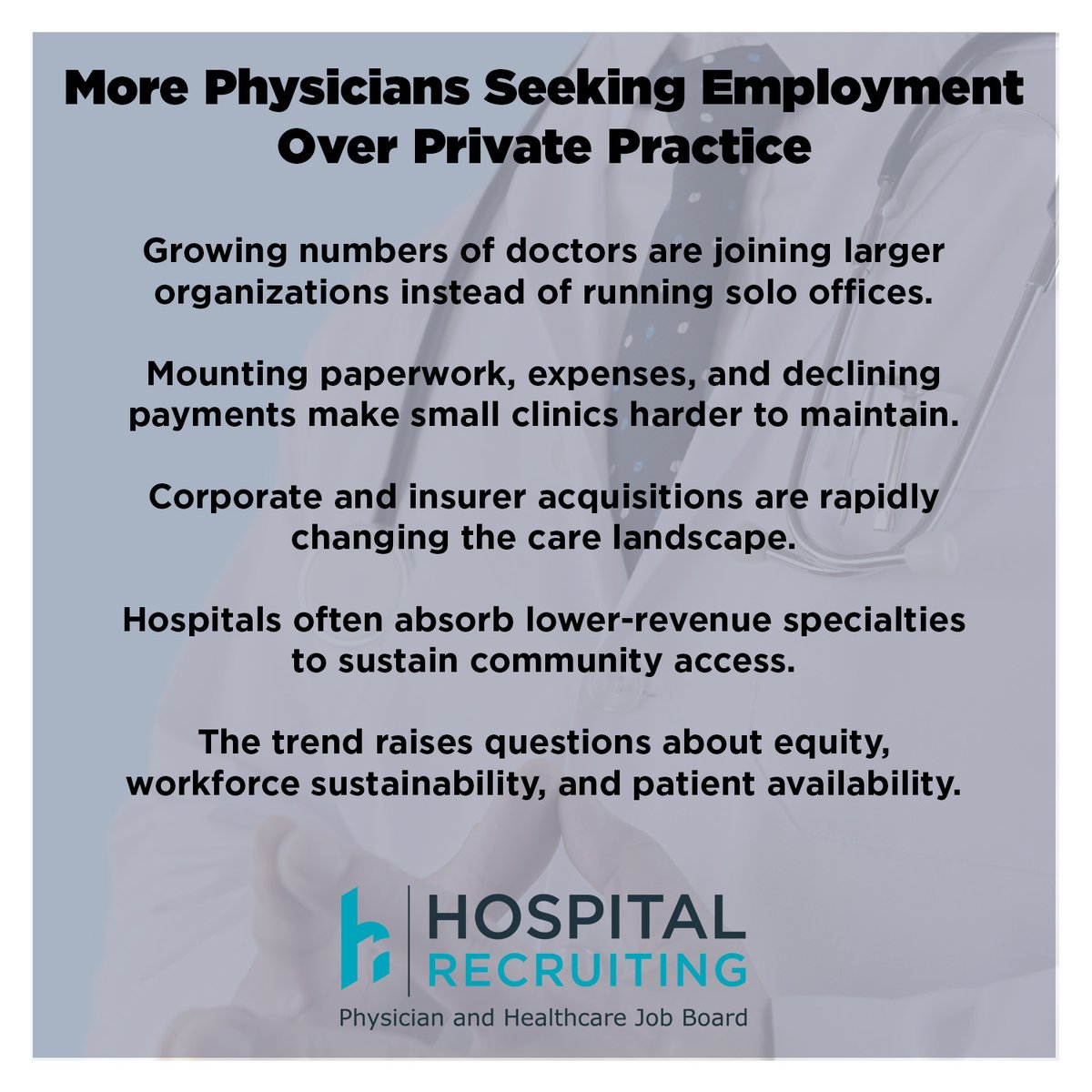More physicians are leaving private practice for employment as rising costs, admin burdens, and low reimbursements make independence unsustainable.

Read more: aha.org/news/blog/2025…

#physician #privatepractice #medicalnews #HealthCare
