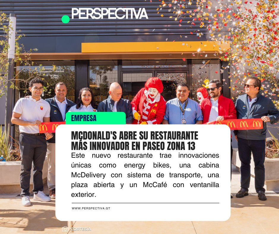 PerspectivaGT's tweet image. McDonald&apos;s inaugura su restaurante #121, McDonald&apos;s Paseo Zona 13, marcando una nueva era de innovación y compromiso en Guatemala. 

🔗 Conoce más detalles aquí: perspectiva.gt/empresa/mcdona…

#Empresa #McDonaldsGT #InnovaciónEmpresarial #InversiónGT #RetailModerno #LogísticaEficiente