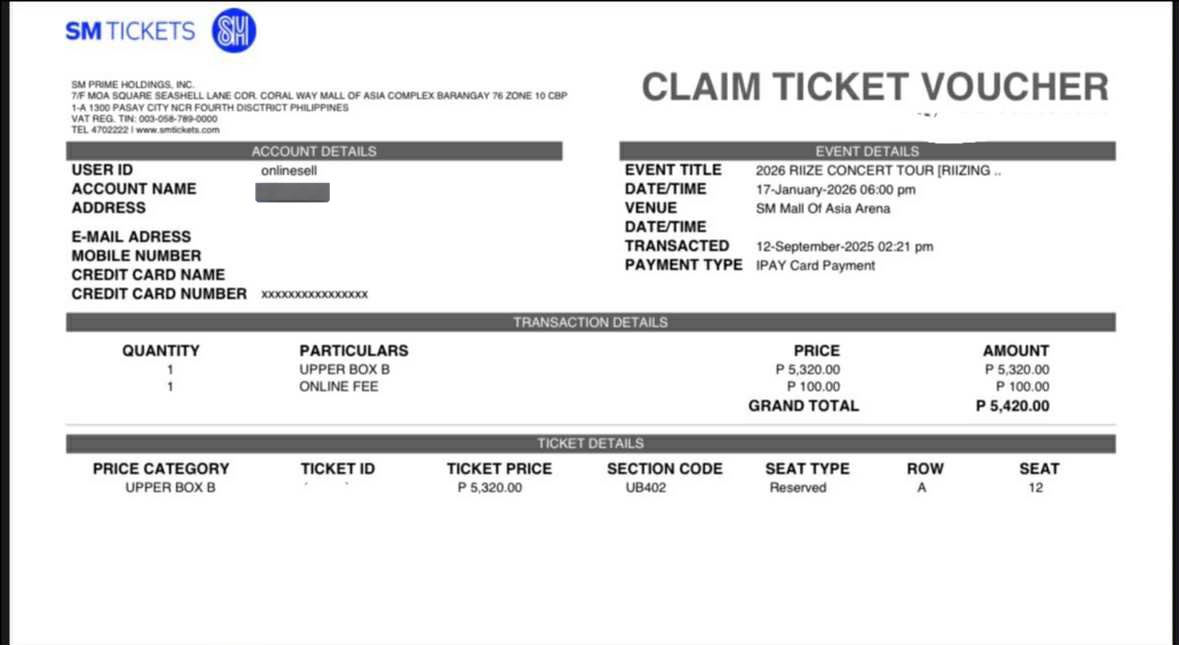 wtbsunwonz's tweet photo. wts lfb ph helping a friend

riize riizing loud in manila ticket 
> upper box b 
rfs: conflict of schedule 
selling this for ₱4500 

can do meet up for cebu city loc

dm if interested. https://t.co/ghzwWZFOnn