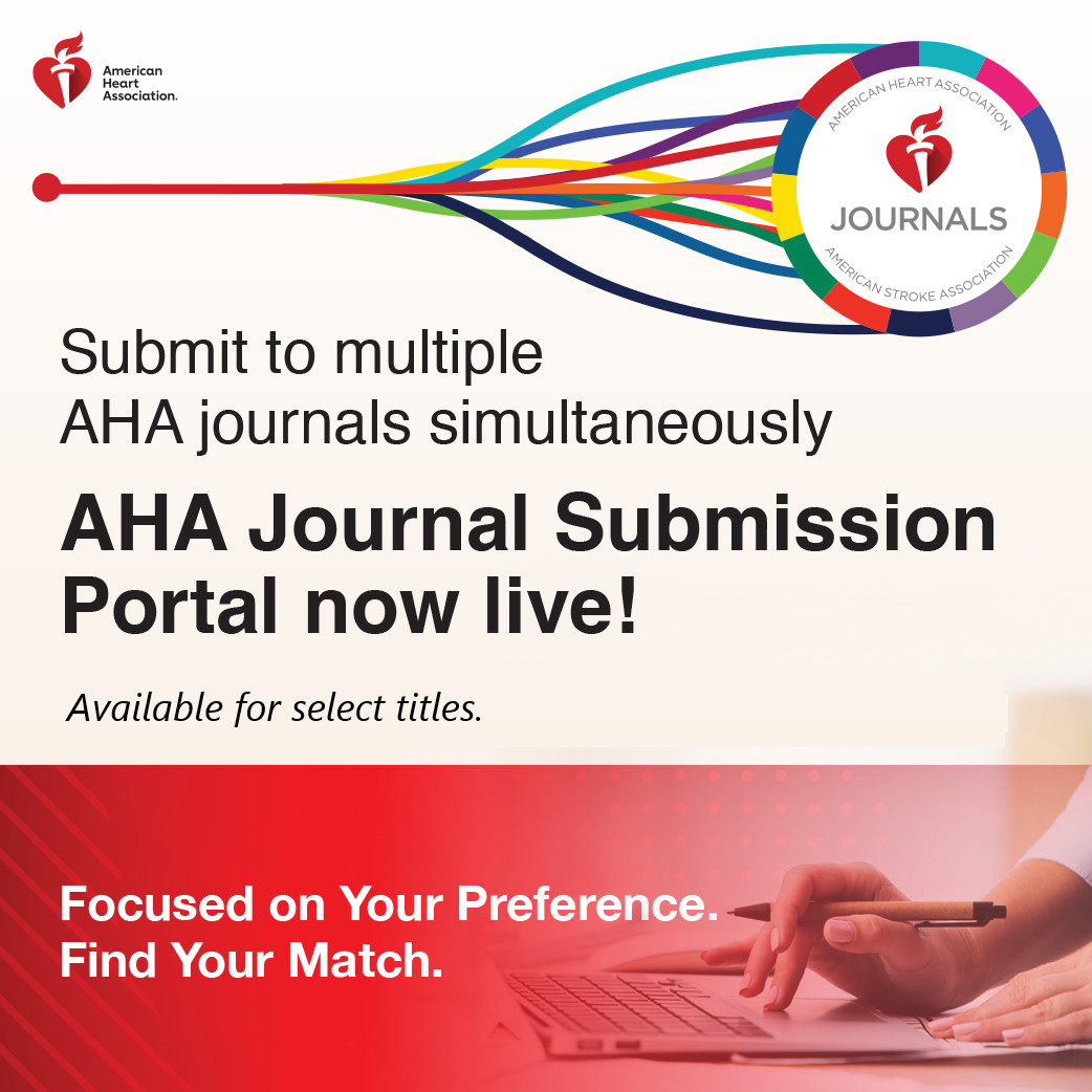 CircHF's tweet image. Find your match with the American Heart Association Journals submission portal! Submit one time to be considered by multiple journals of your choice. Now including @HyperAHA, @StrokeAHA_ASA, and @SVINJournal

Learn more at ahajournals.org/submission-por… and submit today! #AHA25