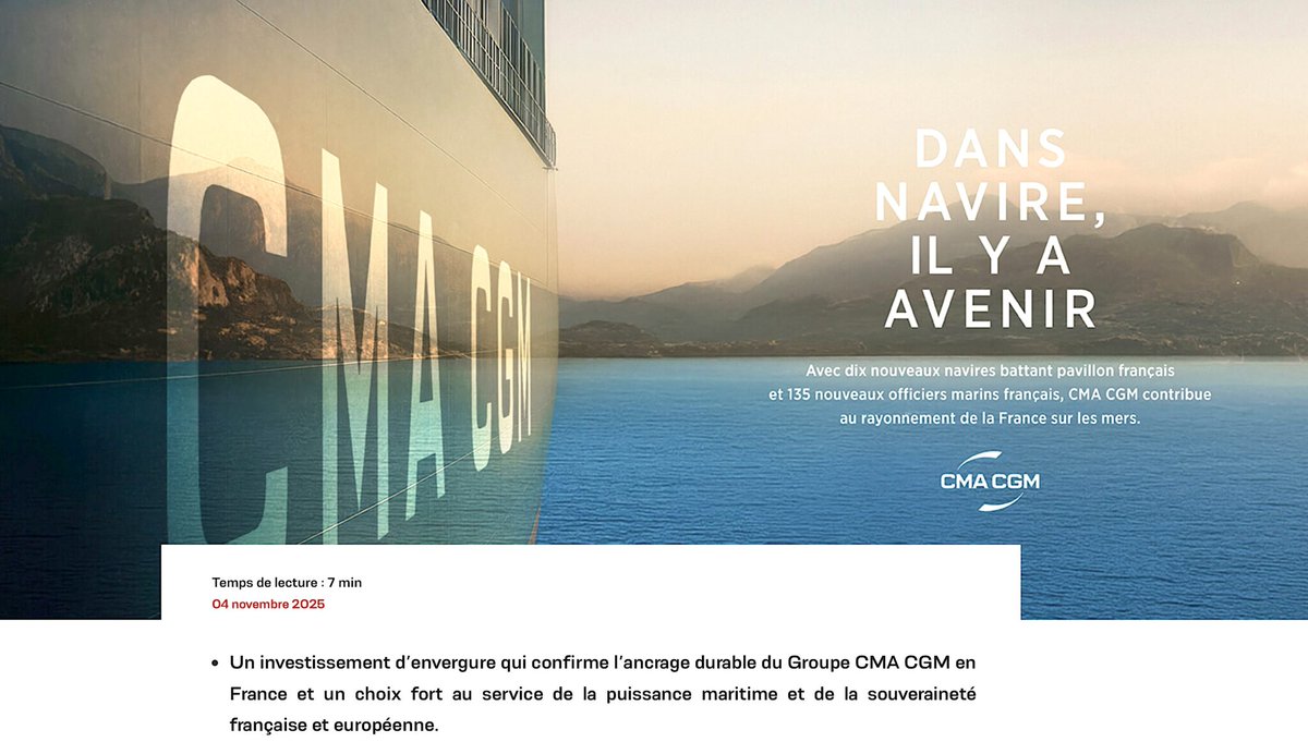 Dix nouveaux navires, les plus grands au monde propulsés au GNL… et, sous pavillon français !

Lire l'article 👉 anews-mobility.fr/dix-nouveaux-n…