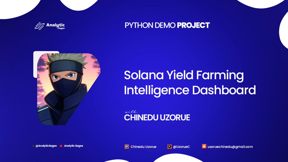 New Student Project Spotlight! ✨

Watch Chinedu Uzorue from Python 1.0 present his "Solana Yield Farming Intelligence Dashboard" - tracking real-time DeFi opportunities across Solana!

This is the power of Python + blockchain analytics in action📊

📽️ Watch Here: