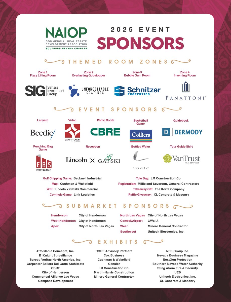 🎟️ THANK YOU to Our 2025 NAIOP Bus Tour Sponsors! This event wouldn’t be possible without the support of our sponsors and partners. 
We can’t wait to celebrate with you on November 13th at The Orleans! 🍫🚌✨
Register here 👉naiopnvevents.org/event-5956002
#NAIOPSNV #BusTour2025 #SNVCRE