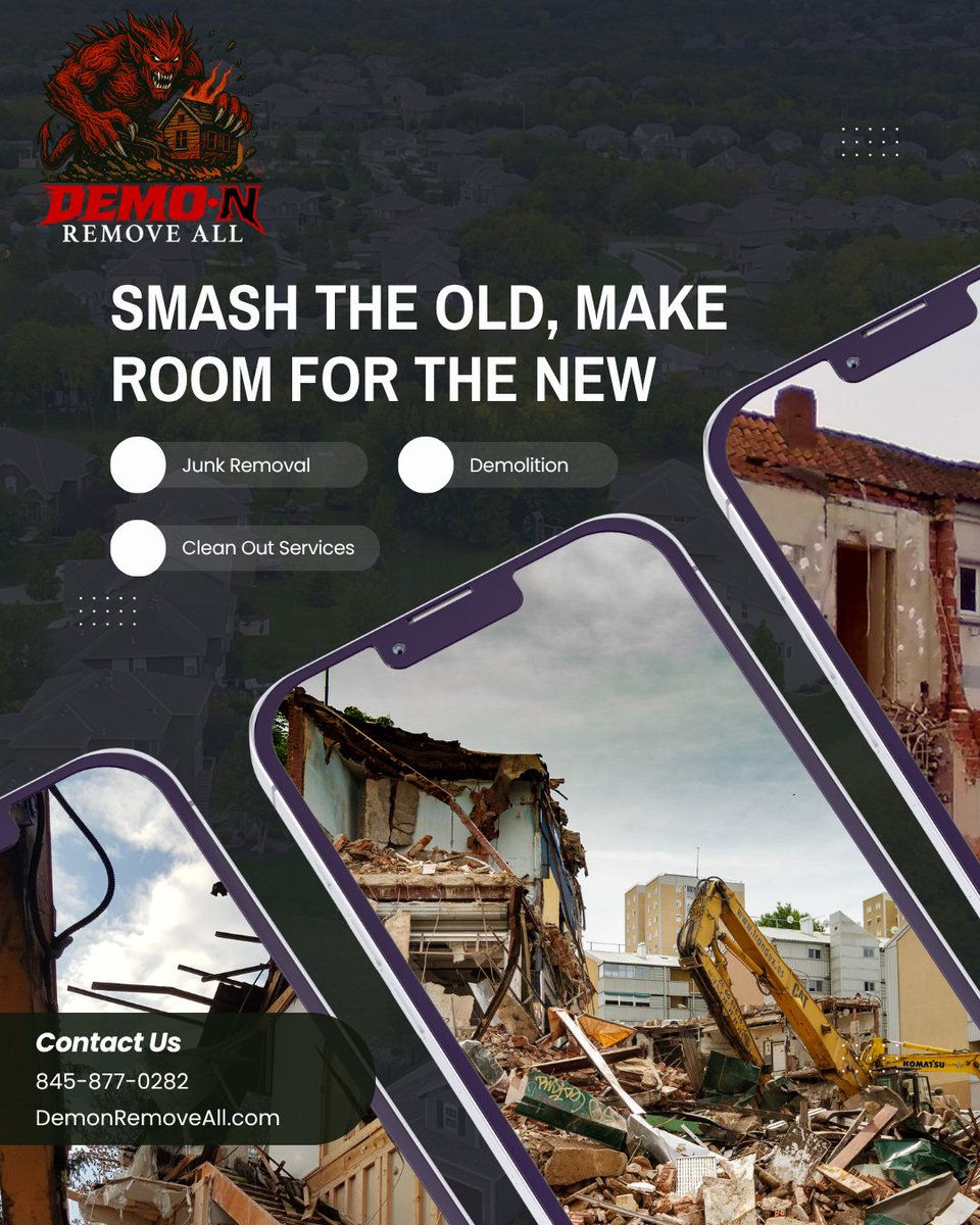 demonremov10604's tweet image. From cluttered spaces to clean slates — we make transformation effortless. 🧹
Trust the Demon Remove All team for reliable demolition &amp;amp; cleanout services.

📞 845-877-0282 | 🌐 demonremoveall.com

#DemolitionExperts #CleanOutSolutions #JunkRemoval #PropertyServices