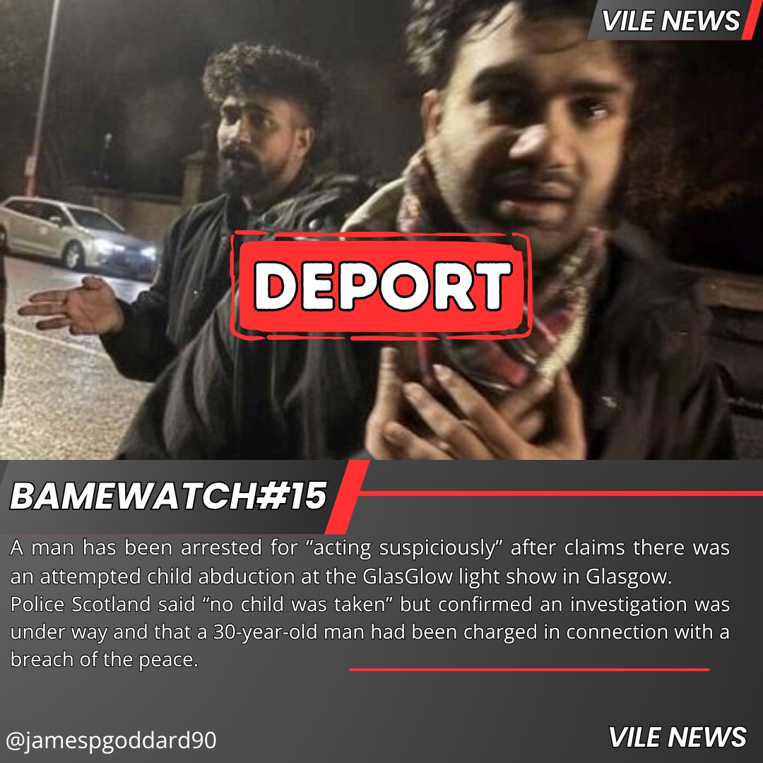 ATTEMPTED KIDNAPPING OF A 2-YEAR-OLD CHILD AT BOTANIC GARDENS IN GLASGOW

Police Scotland said “no child was taken” but confirmed an investigation was under way and that a 30-year-old man had been charged in connection with a breach of the peace.

A family, including a