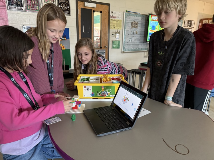 ButtsRoadInt's tweet photo. BRI robotics fun continues this week with 4th grade's exploration of planetary rotation vs revolution with LEGO Spike's "Twirling Teacups" build and programming.  These hawks are doing such a great job learning sequential code and collaboration!  #SOARingHighatBRI https://t.co/FDMshZwq2z
