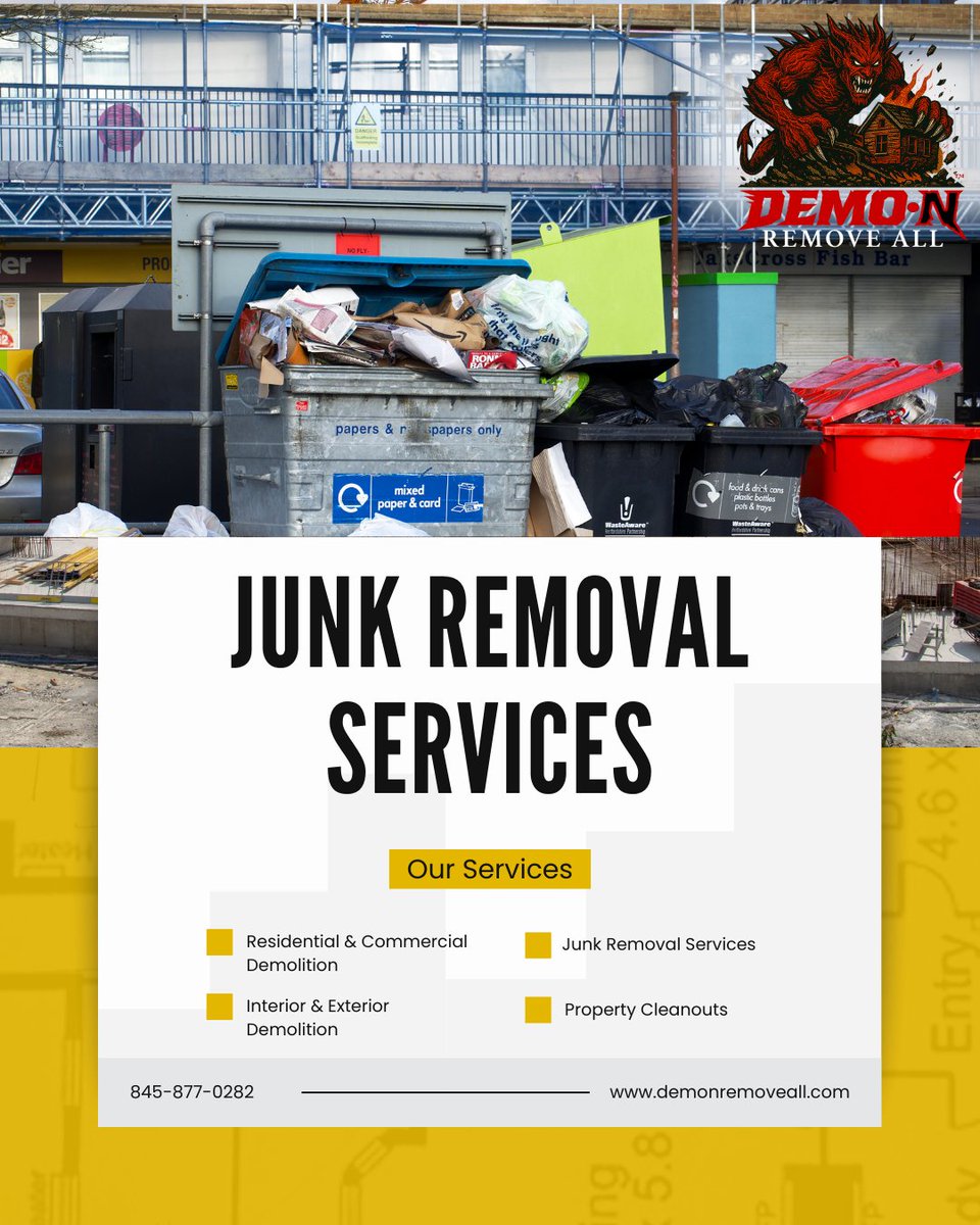 demonremov10604's tweet image. Clearing space shouldn’t mean chaos. 🚛
At Demon Remove All, we make demolition &amp;amp; cleanouts seamless, safe &amp;amp; stress-free.

Serving Orange County, New York.
📞 Call: 845-877-0282 | 🌐 demonremoveall.com

#DemolitionExperts #JunkRemoval #CleanOutSolutions #OrangeCountyNY