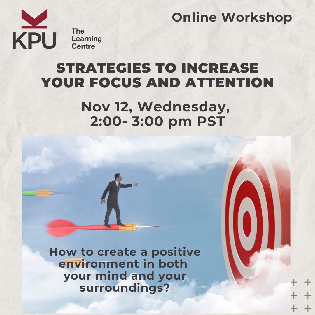 Learn how to combat study fatigue with some quick energizers designed to help you refocus.
Register now at kpu.ca/learningcentre…