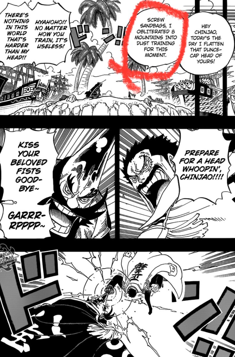 Daily reminder that Garp ditched the battleship training and started obliterating mountains instead for training purposes 👍🏽

#ONEPIECE1165