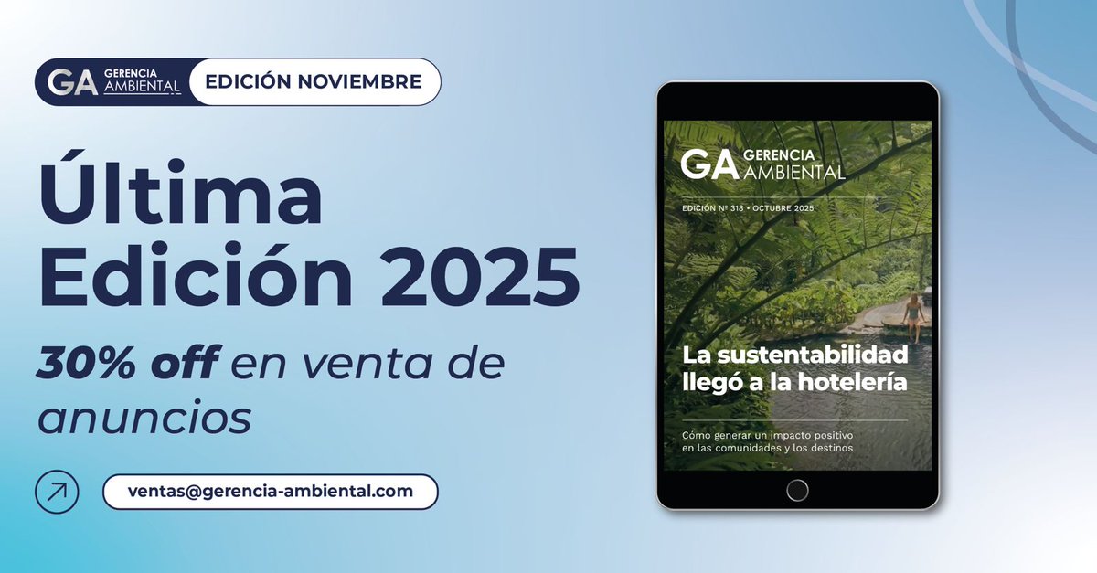 ¡CIERRE DE AÑO Y OFERTA ÚNICA! Edición Aniversario y Especial Resultados 5to Índice de Sustentabilidad GA

🔥 30% DE DESCUENTO en todos los avisos de la revista digital. 

📧 Escribinos hasta el 14/11: ventas@gerencia-ambiental.com

#Sustentabilidad