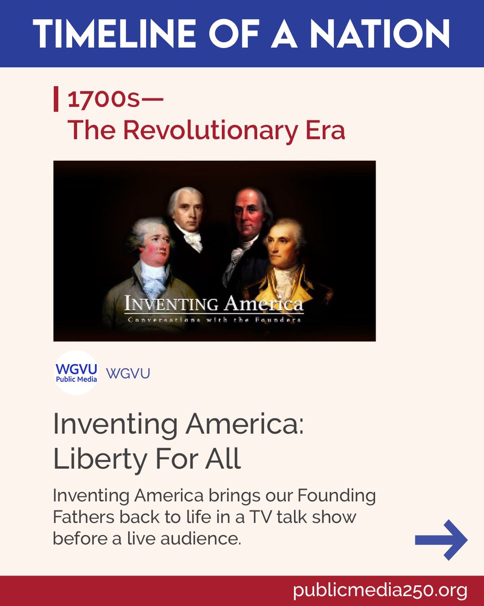 NETA_Tweets's tweet image. For decades public media has documented the history of our communities. In honor of the upcoming US semiquincentennial, stations across the country are sharing stories that shape our nation’s identity.

Explore the interactive historical timeline &amp;amp; more at publicmedia250.org