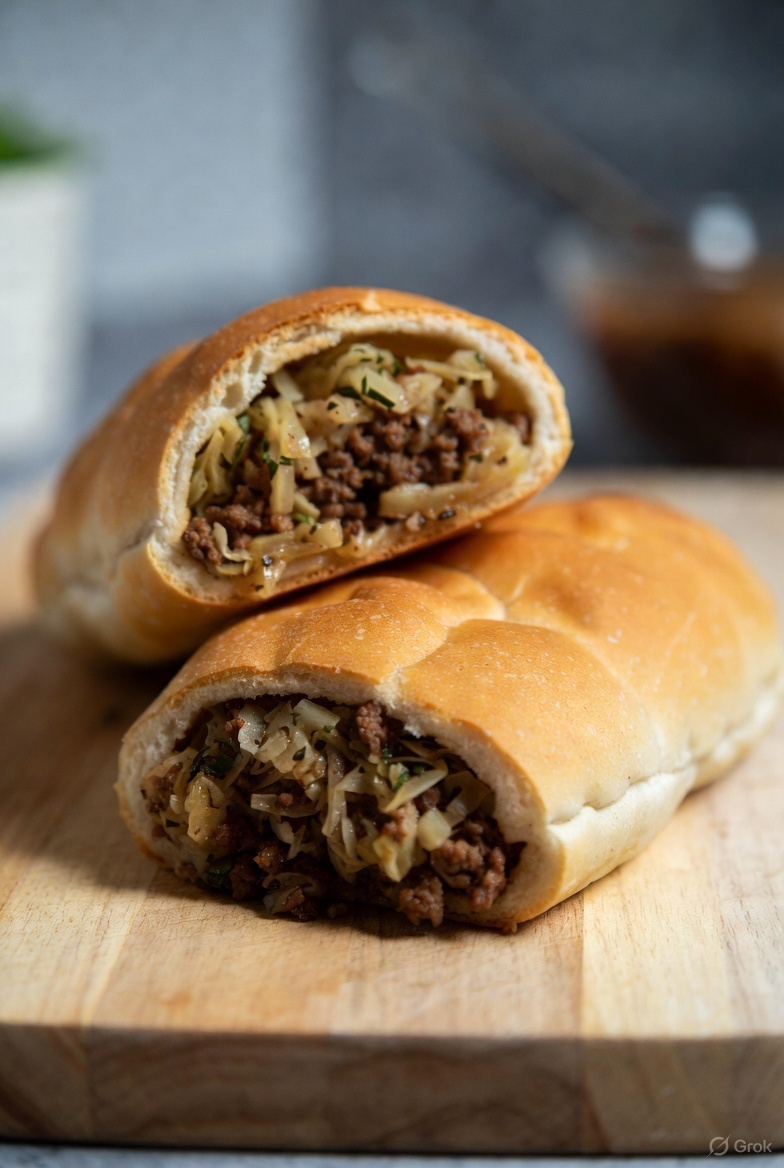 qwikad_com's tweet image. Nebraska's runza, cabbage-beef stuffed bread pockets, hail Volga Germans. Portable and savory, they're Cornhusker fuel. Bake golden for lunch perfection. Will you taste this, or pass? 

#NebraskaRunza #StuffedBread #MidwestBites