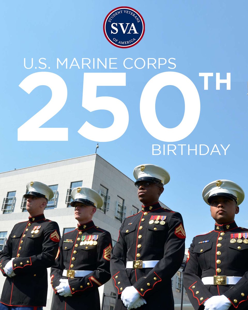 studentvets's tweet image. Today, we celebrate a quarter of a millennium of courage, commitment, and sacrifice. For 250 years, Marines have stood ready to defend our nation, uphold our values, and answer the call, no matter the cost. 

#HappyBirthdayMarines #USMC250 #StudentVeterans #SVA