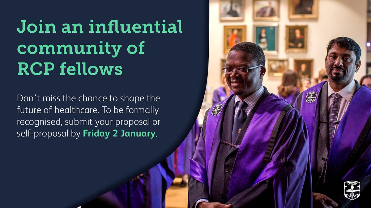 Thinking about your next career move?

RCP fellowship connects you with professionals making real change in medicine. 

Self-propose or nominate a deserving peer by Friday 2 January 👉 ow.ly/Y3Ma50WswCM