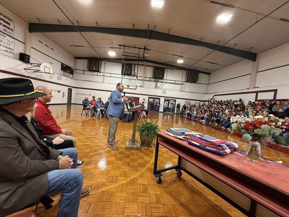 What a privilege to be invited to Lobelville, TN this morning for their school’s annual veteran’s celebration program!? Grateful to the students, teachers, and local veterans who participated to make this morning special.  #thankaveteran