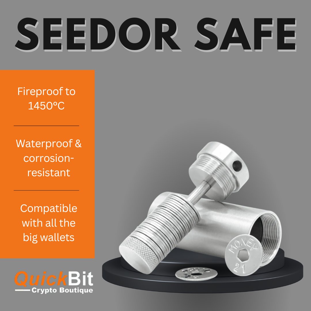 quickbitcrypto's tweet image. 🔐 SEEDOR Safe
Fireproof. Waterproof. Bullshit-proof. Keep your seed safe when the world goes sideways. Stainless, tamper-proof, built to outlast empires.
🔥 1450°C | 💧 Waterproof | 🔒 Universal fit

#Bitcoin #SeedPhrase #ColdStorage #QuickBitKnows
