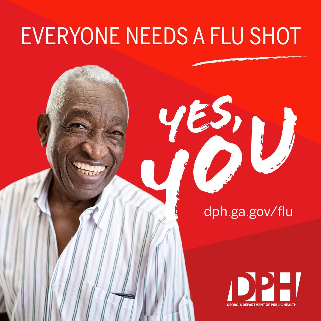 GaDPH's tweet photo. Flu can be serious for older adults and those with health conditions. If you’re 65+, make sure to get your flu shot now! Find vaccines near you at https://t.co/lstozdjSZI https://t.co/qMBZLIxWib