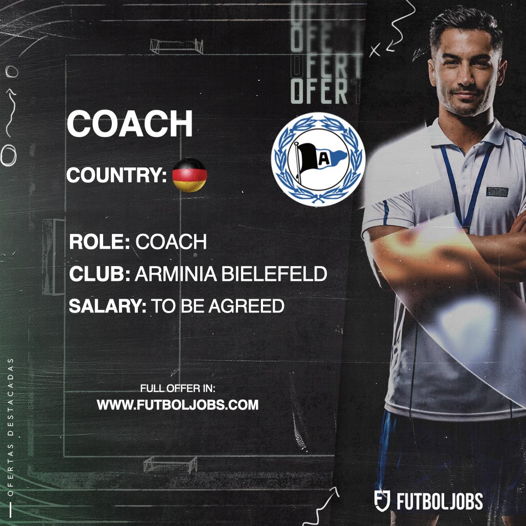 ⚽ 𝗡𝗘𝗪 #𝗝𝗢𝗕 

🇩🇪 Coach for Arminia Bielefeld Football School, Germany

🔗 ow.ly/B3yy50XpfvV

💻 #SoccerJobs #JobOffer #SoccerCoach #FootballJobs #FutbolJobs #JobAlert #FootballCareers #GlobalFootball #hiring