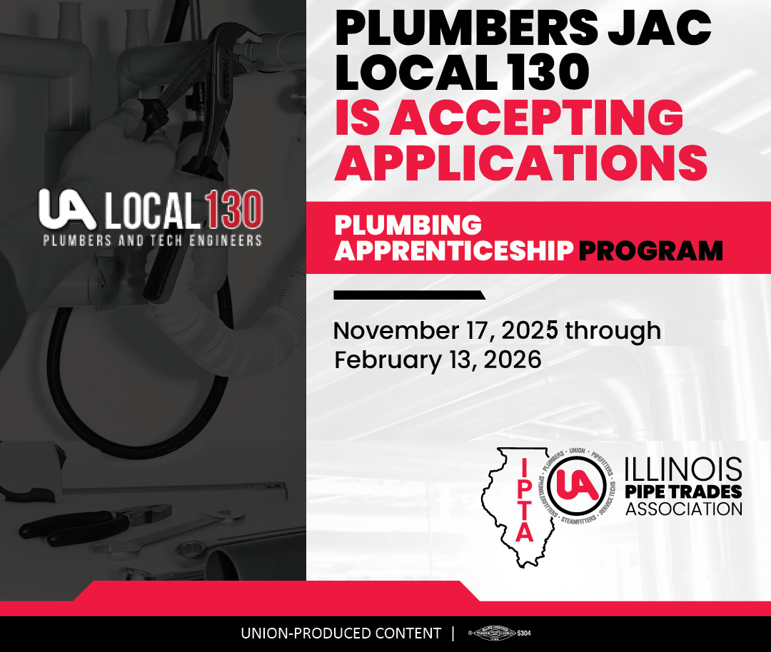 CiscoBuildUnion's tweet image. Plumbers JAC Local 130 accepts applications for its plumbing Apprenticeship program beginning Nov. 17, 2025 to Feb. 13, 2026, or the first 2,000 submissions, whichever occurs first.
Find out more here: shorturl.at/tpCqP
#UnionPlumber #CISCO #Apprenticeship #Construction