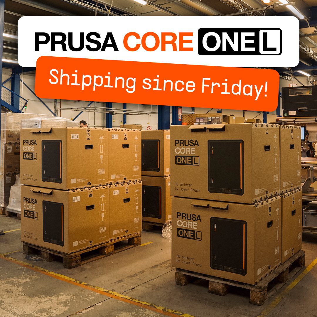 Good news for everyone waiting for their Prusa CORE One L! 🚀 We started shipping on Friday, and the first units are already arriving to their excited new owners!