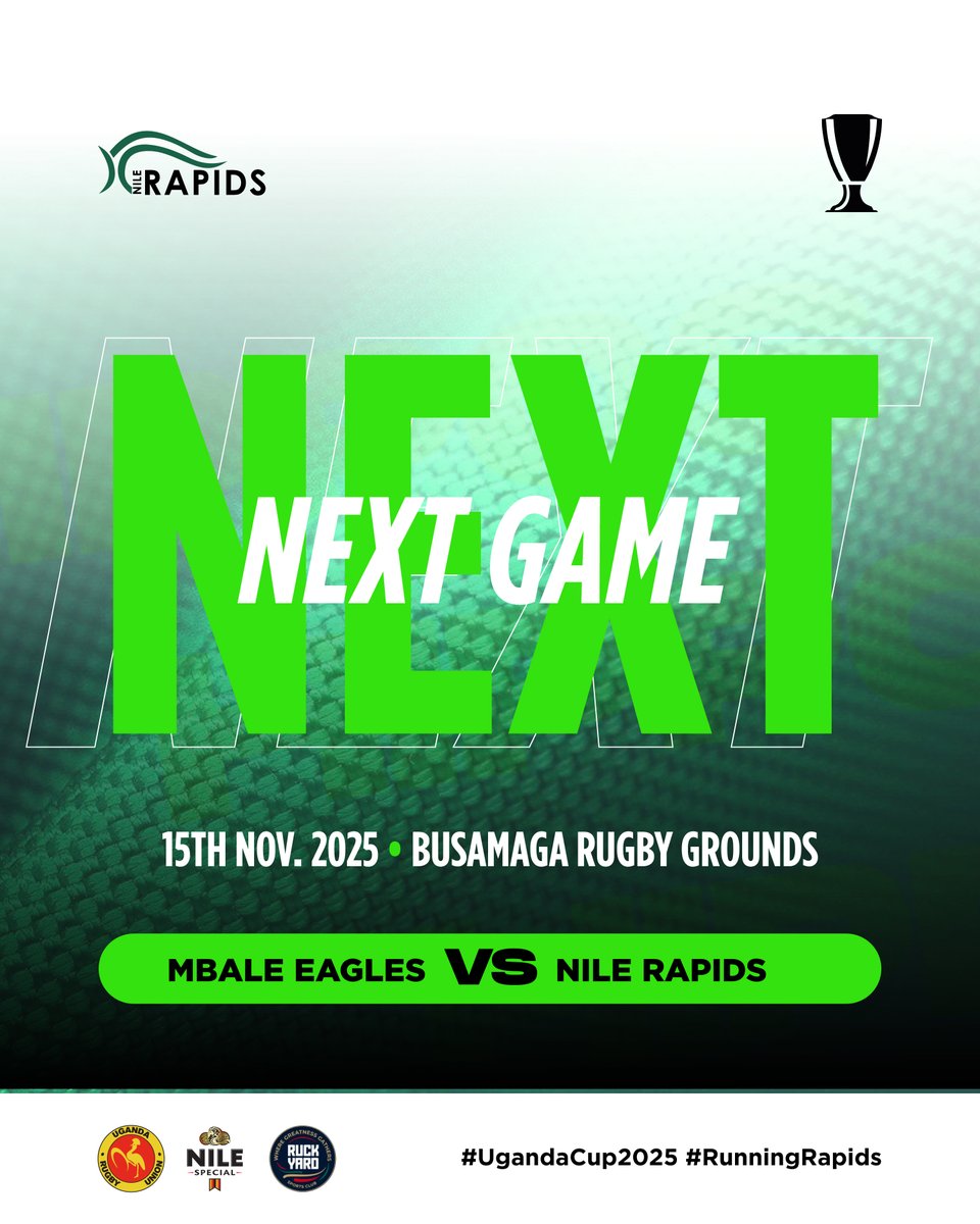 The Hippos and the Nile Rapids are both in action this weekend. The boys stay home at <a href="/RuckYardSports/">Ruck Yard Sports Club</a> to defend the bridge, while the girls head East to take on the Mbale Eagles. #UgandaCup2025 #HipposTunameza #RunningRapids