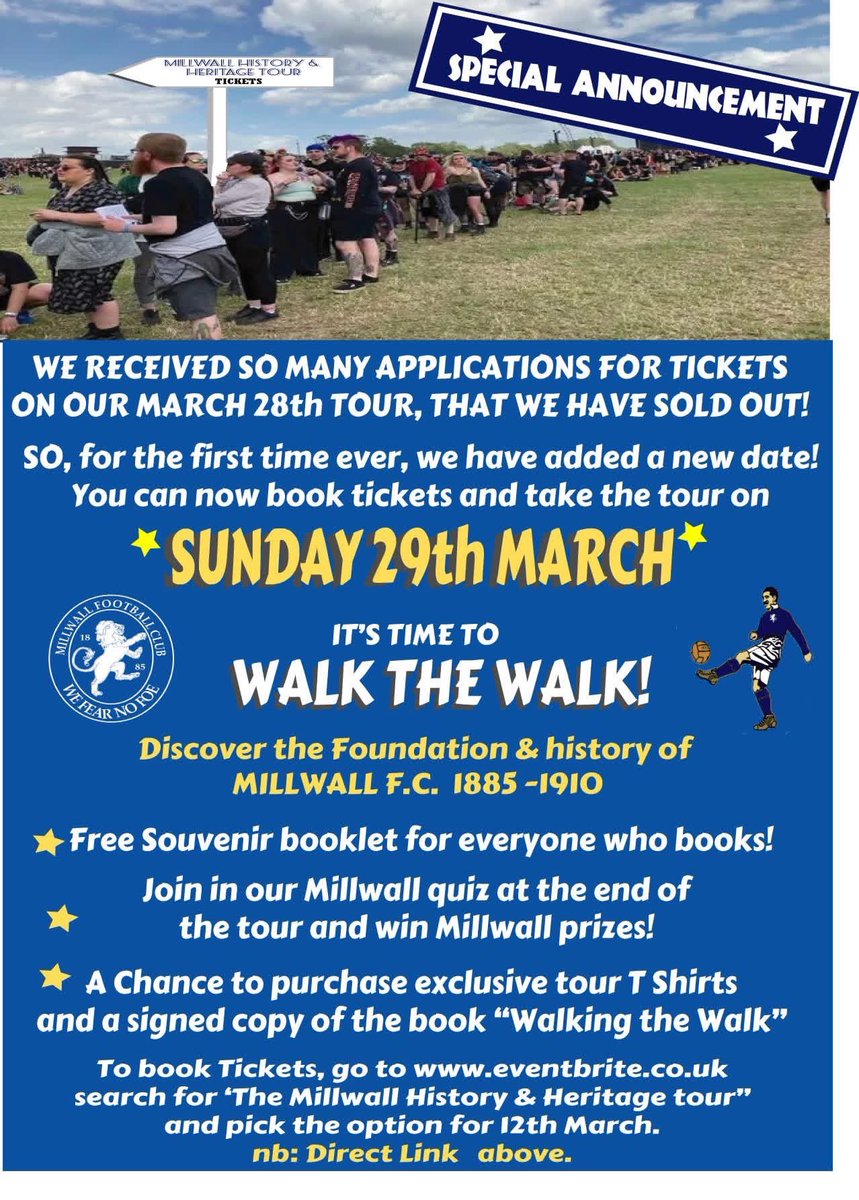 cabbiewalks's tweet image. eventbrite.co.uk/e/millwall-fc-…