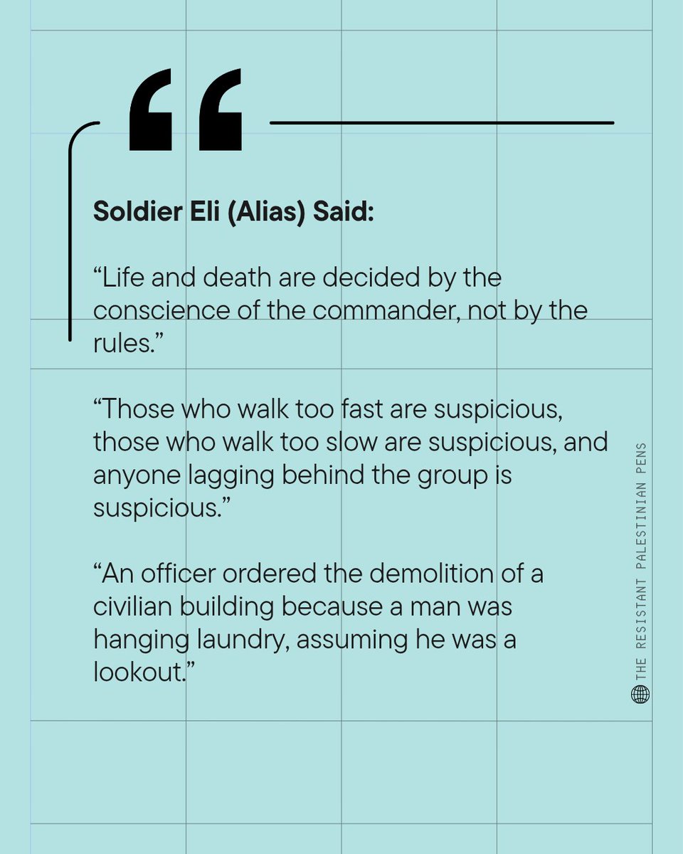 pens_resistant's tweet photo. Shocking confessions from Israeli soldiers reveal deliberate attacks on civilians in Gaza. I’ve shared and commented on these testimonies exposing war crimes and systemic dehumanization

#Gaza #Israel #WarCrimes #Genocide #HumanRights #Palestine

1/2 https://t.co/qWI7zalI2A