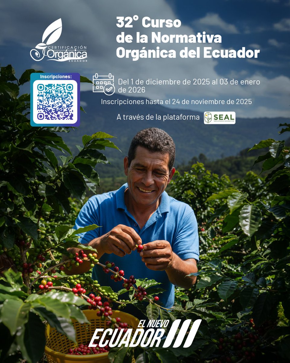 🌿Te invitamos a participar en el 32º curso gratuito de la Normativa Orgánica del Ecuador.

🗓️Del 1⃣ de diciembre de 2025 al 3⃣ de enero de 2026

Inscríbete hasta el 2⃣4⃣ de noviembre ↩️

encuesta.mag.gob.ec:9443/index.php/8941…