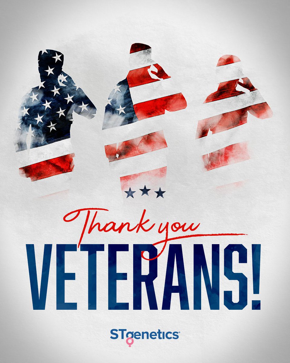 We honor every veteran for their courage, service, and sacrifice.
Your bravery and dedication inspire us today and every day.
Happy Veterans Day from all of us at STgenetics.

#STgenetics #VeteransDay #HonoringAllWhoServed