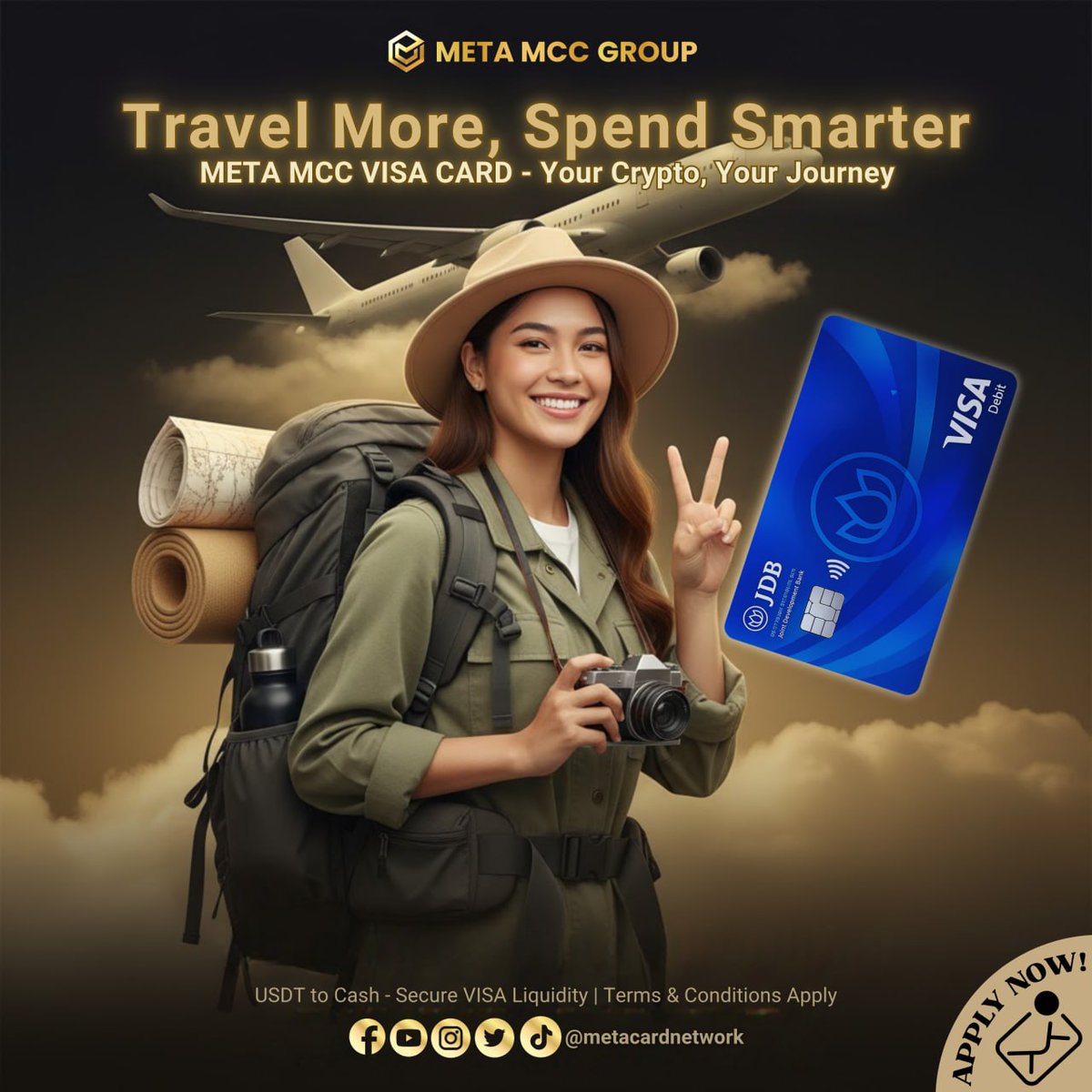 MetaCardNetwork's tweet image. Traveling abroad used to mean worrying about exchange rates and cash limits.
Now it’s just one tap.