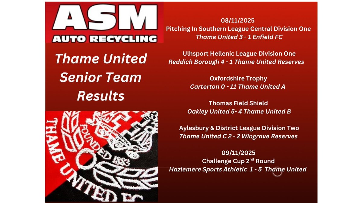 thameunitedfc's tweet image. Weekend Senior Team Results.