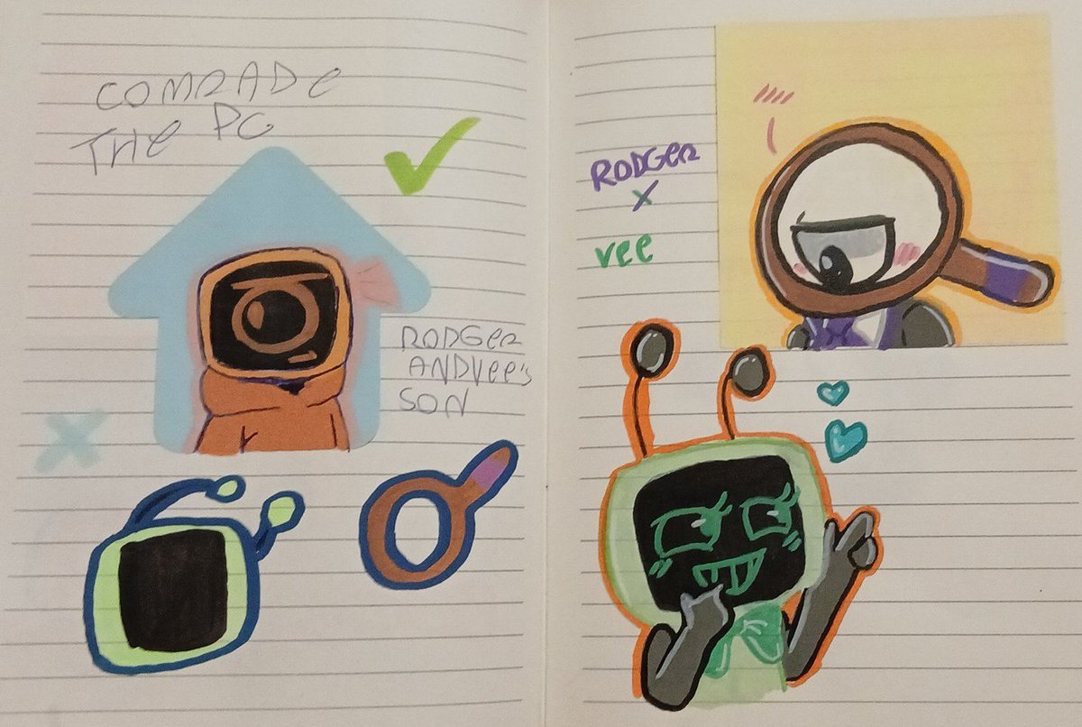 tanuki_hollow's tweet image. Rodvee stuff because we need more of Plankton and Karen (blame some dandy&apos;s world artist for comparison)

#rodger #veeversion1 #dandysworld