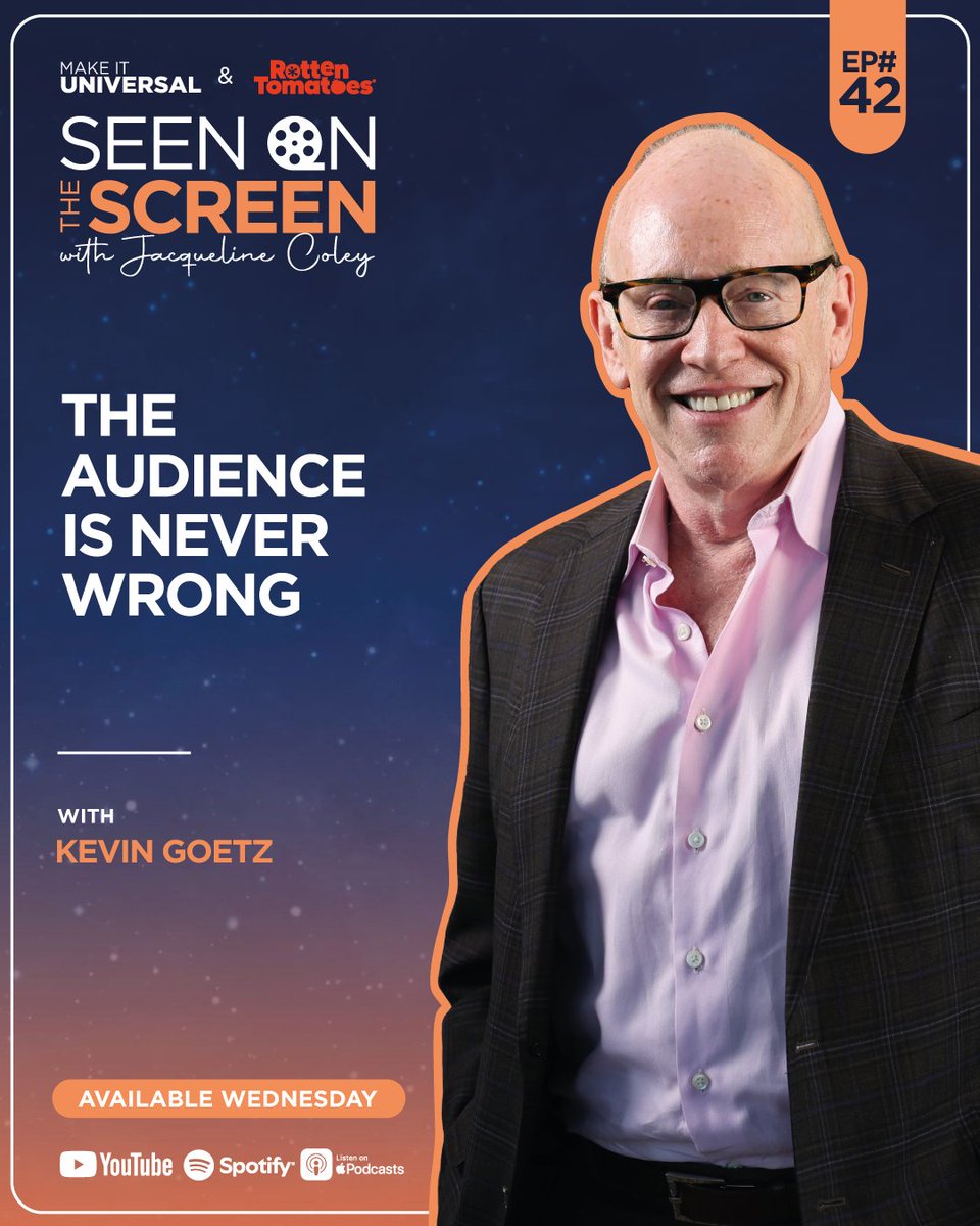 The “Doctor of Audience-ology” Kevin Goetz is in! Hear the secrets behind Hollywood’s test screenings, his journey from child actor to audience whisperer, and his newest book. Check out this new Seen on the Screen episode, out Wednesday! #MakeItUniversal