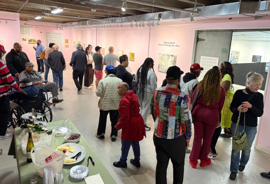 Thanks so much to everyone who came out to celebrate our new shows this past Saturday! 🩷  If you missed the opening, "Michael Schaff: Peace is Flowing Like a River" and "Jamila Rahimi + Jessi Binder: Equinox" run through 1/24/26. Gallery hours Monday - Saturday, 10a.m. - 4 p.m.