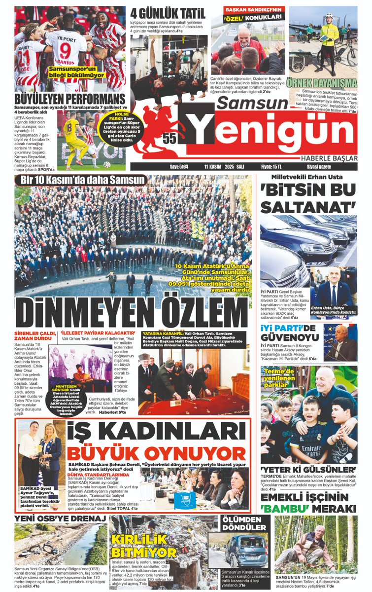 11 Kasım 2025 Salı 
#samsun #10Kasim #SONDAKİKA