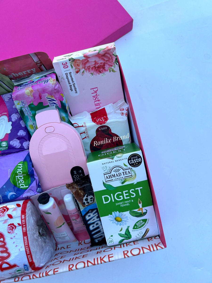 Ronike_Brand's tweet image. Don’t let your period catch you unprepared. The cramps, the tiredness it’s already enough.

This comfort box has everything you need for a relaxed and stress free period 

This is a perfect gift idea for you or your loved ones 

Contents: 
Pads
Wipes 
Pantliner
Sheet masks