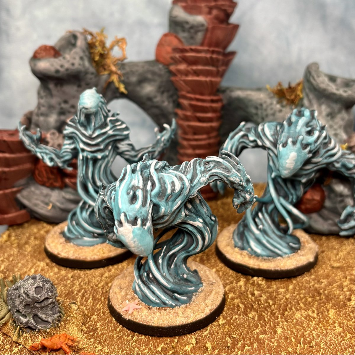 Some #dnd water elementals I painted up last week