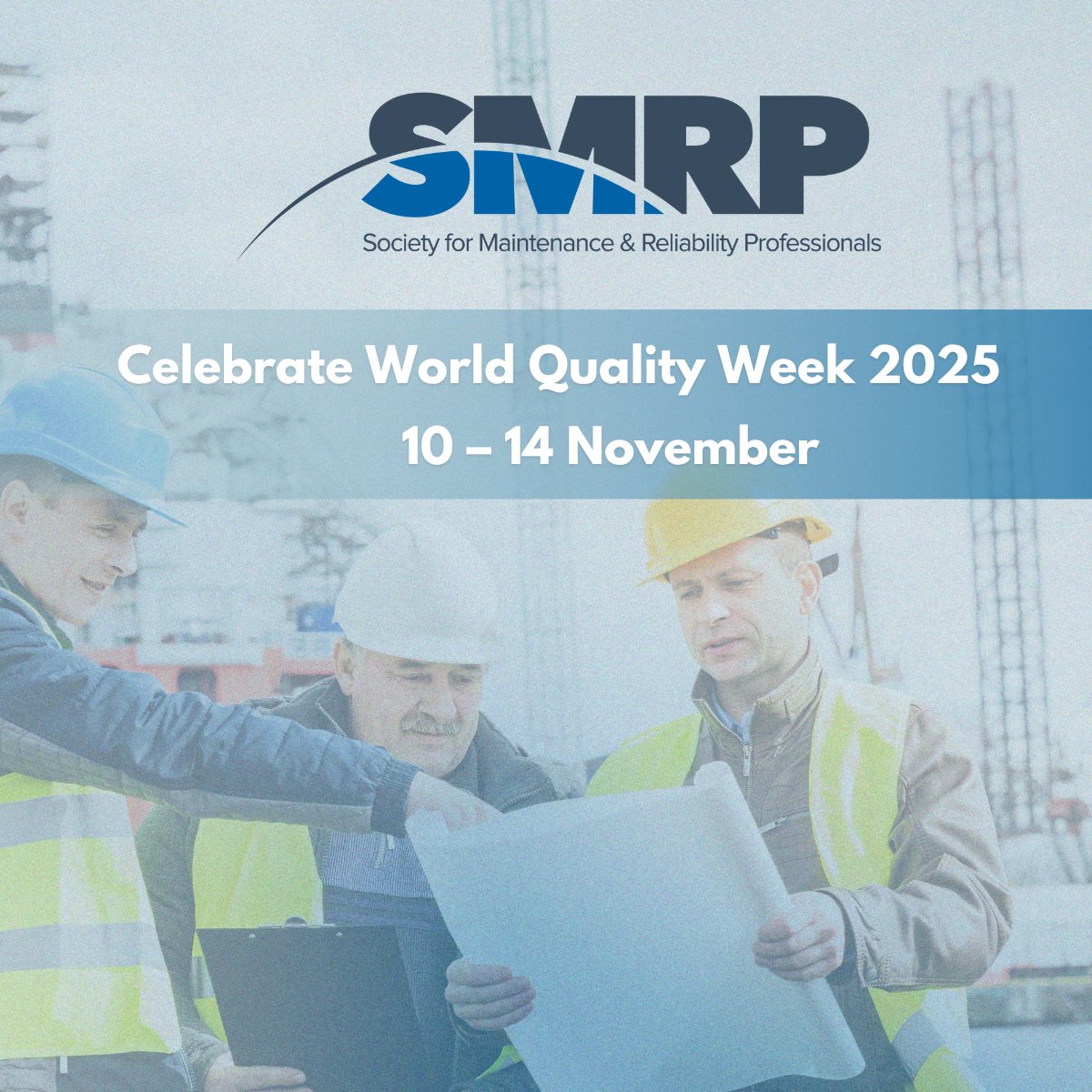 SMRP joins in celebrating #WorldQualityWeek

From our members to our #CMRP and #CMRT #certificants, we’re proud to #celebrate the commitment to #quality that drives excellence in maintenance and reliability every day.

 #MaintenanceExcellence #Reliability #SMRP #CMRP #CMRT