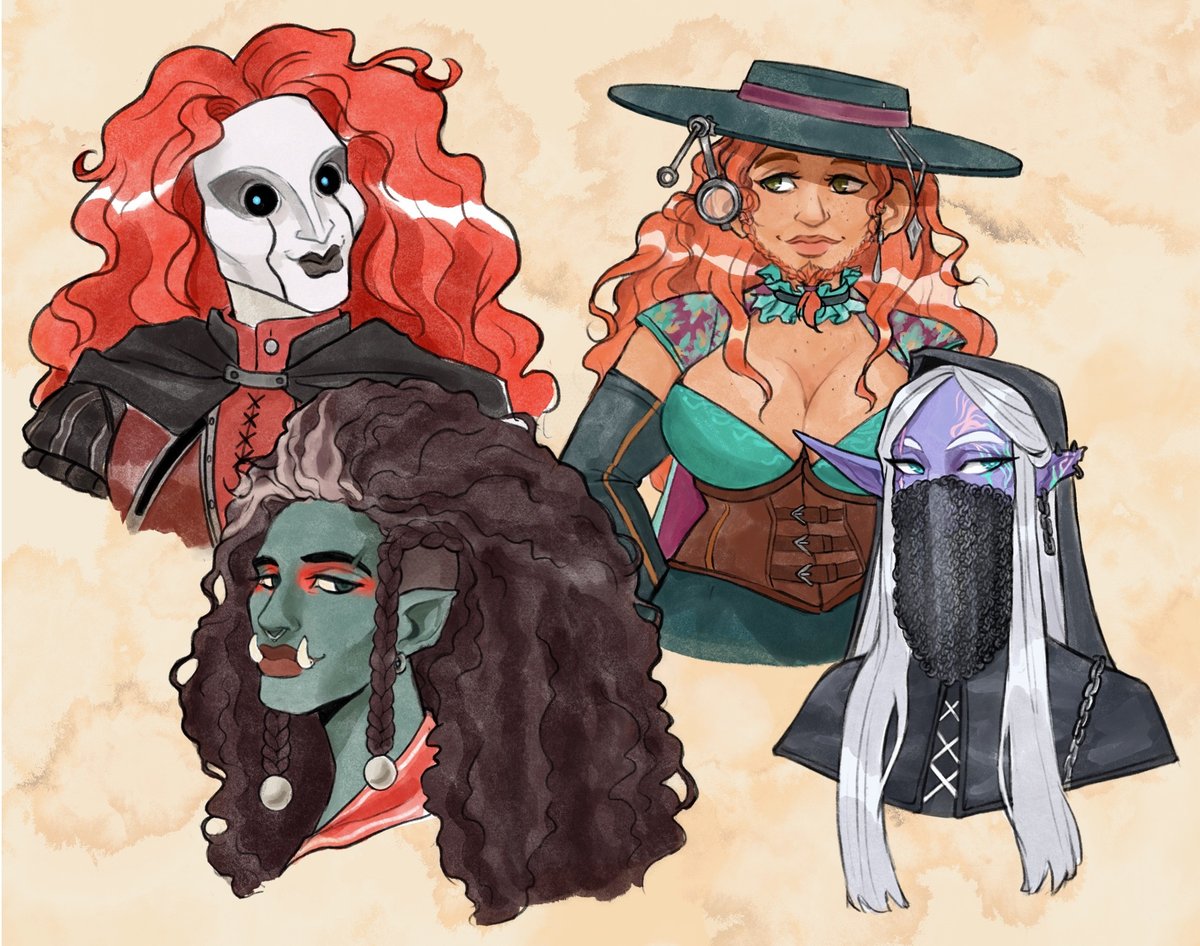 Doodle page of the next set of characters from #CriticalRole campaign 4!   

My own style might still change a bit with this crew but it’s fun drawing everyone at least once first!  #criticalrolefanart #criticalrolecampaign4 #fanart