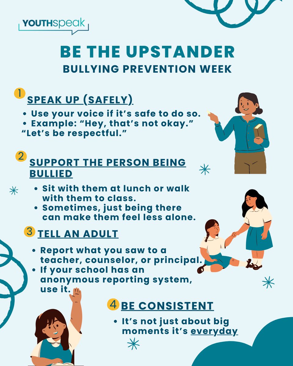 This #BullyingPreventionWeek, let’s all choose to Be the Upstander. 💚
Speak up. Show kindness. Stand together. 🌱

#YouthSpeak #BeTheUpstander #EndBullying #KindnessCounts #YouthEmpowerment #PositiveChange